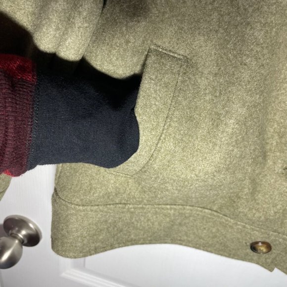 Old Navy Women's Soft-Brushed Sherpa-Trim Jacket Button Up Satin Moss XS New - Picture 7 of 15